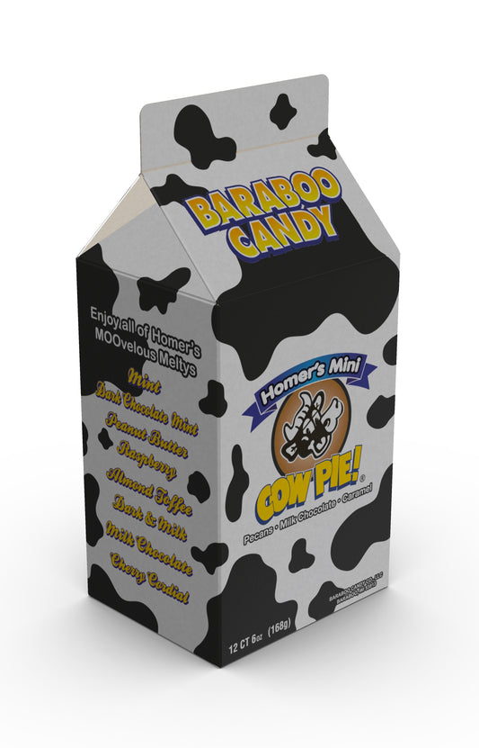 Milk Choc Mini Cow Pie 12ct Milk Carton