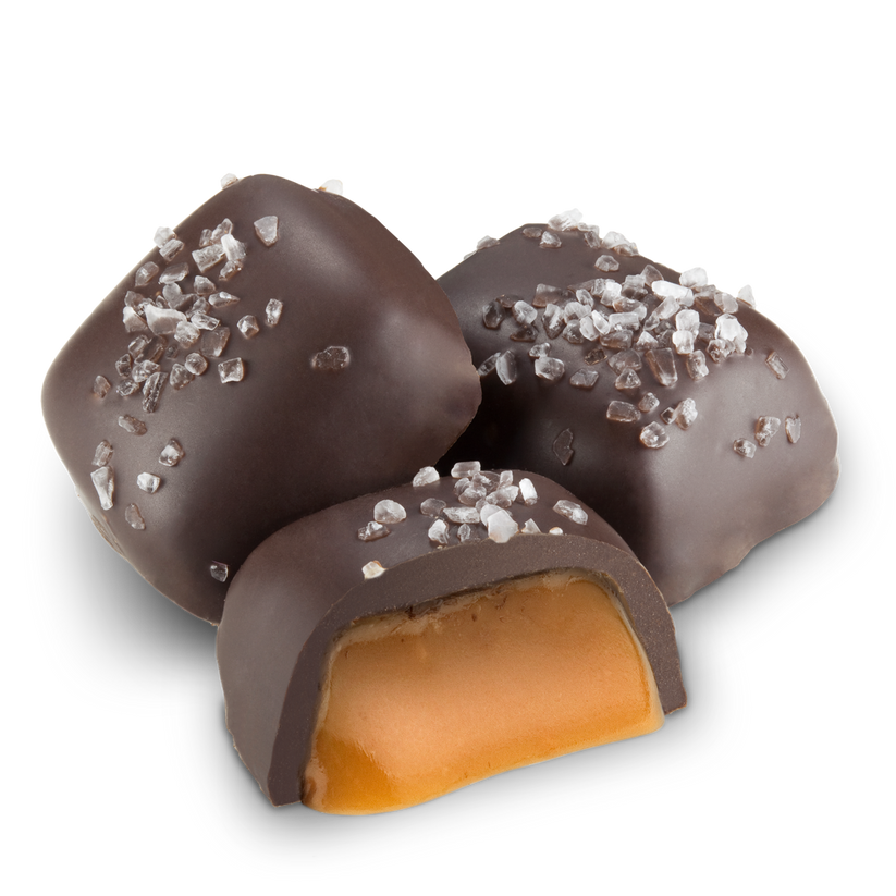 Dark Chocolate Caramels with Sea Salt Baraboo Candy Company, LLC